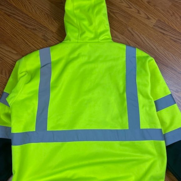 XL Hi Visibility Insulated Full Zip PPE black/neon Green - Picture 9 of 9